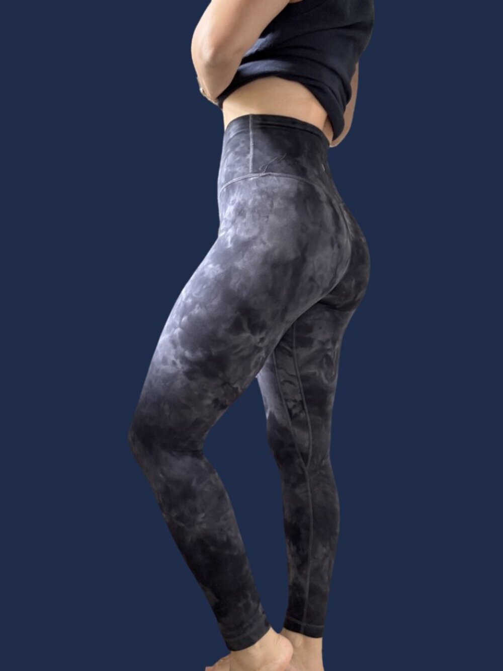 lululemon Align High-Rise Legging Navy Black Tie-Dye Size 4